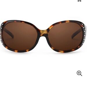 lvoie sunglasses in brown rhinestone polarized up protection NWT